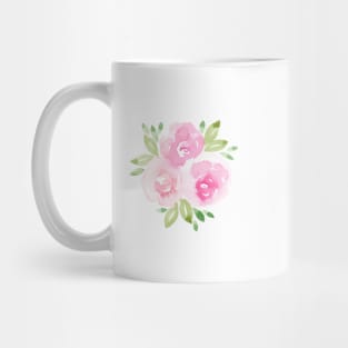 Watercolor Roses and Peonies in delicate Pinks Mug